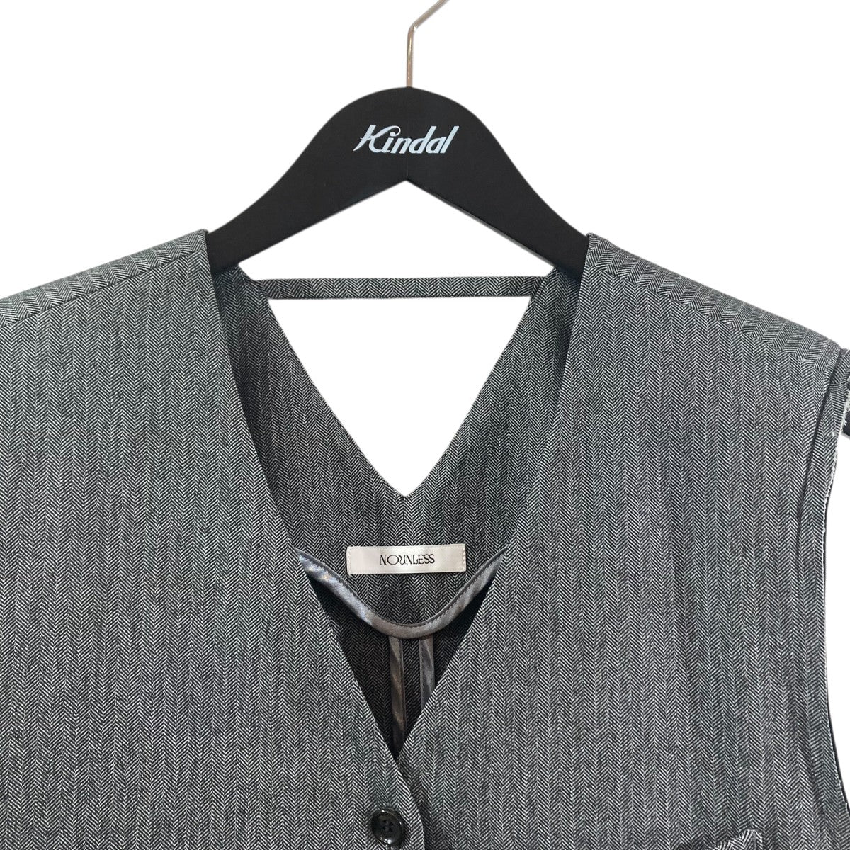 24SSRETORO PADDED VEST JACKETヘリンボーン ベスト112410630130