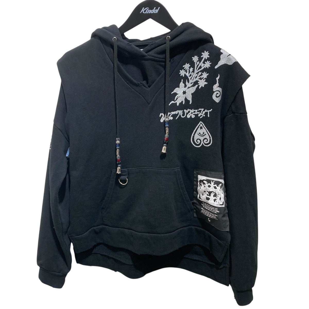 rurumu(ルルムウ) bind rune layered hoodieスウェットパーカーrrm22AW
