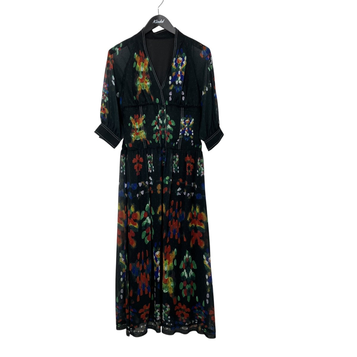 MEDI DECALCOMANIA CHIFFON DRESS長袖ワンピース0225105611270