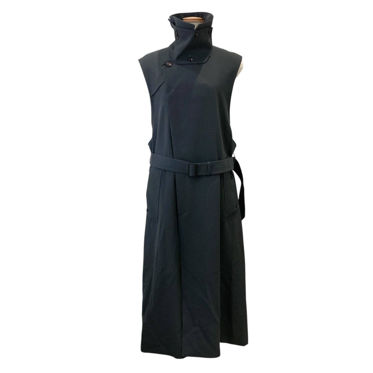 HEAVY WOOL GABARDINE SLEEVELESS LONGCOATコートS071309