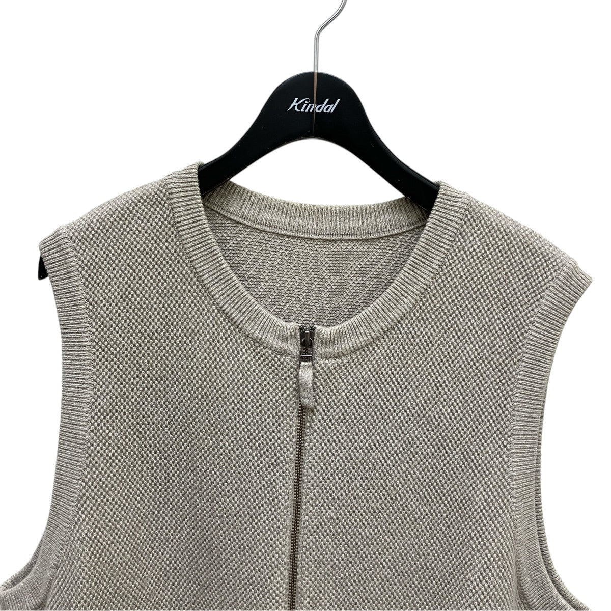 Moss Stitch Zip Vestベスト2201-003