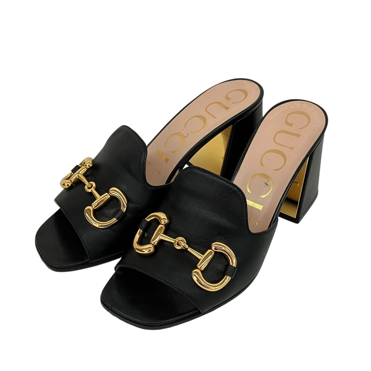 GUCCIブラックサンダル GUCCI(グッチ) ヒールサンダル ブラック サイズ 38(25cm相当）｜【公式