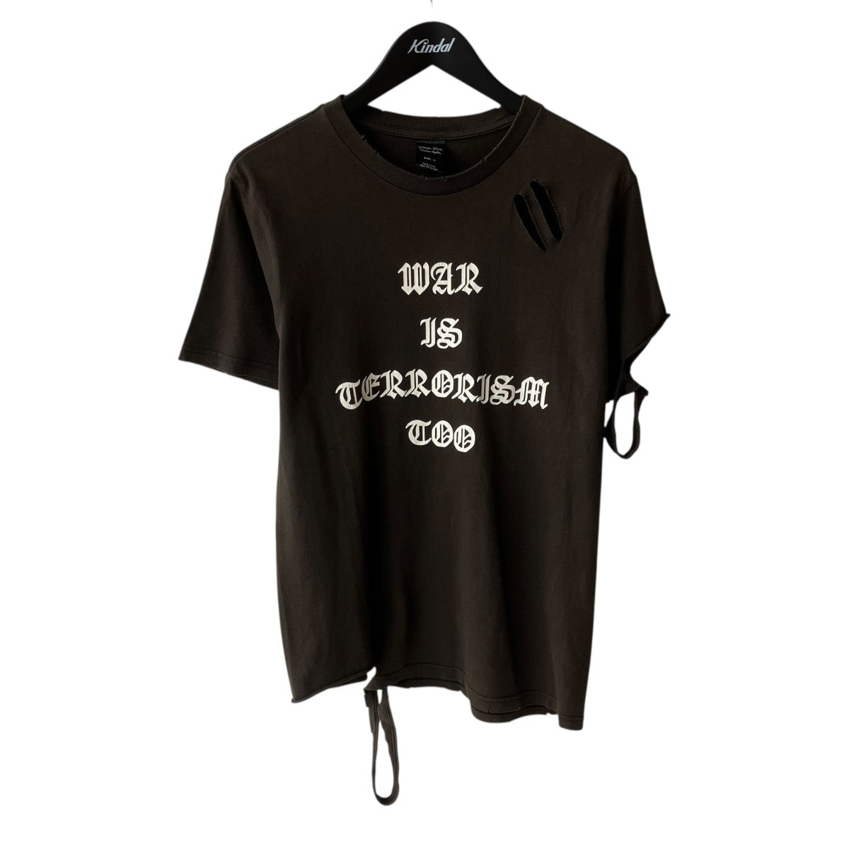 ナンバーナイン　04AW Tシャツストール NUMBER (N)INE(ナンバーナイン) 04AWGIVE期 反戦半袖Tシャツ ブラウン