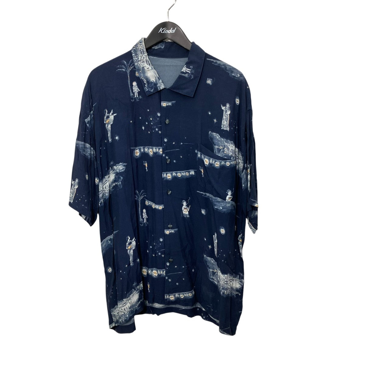 ポータークラシック BON DANCE ALOHA ネイビー M Porter Classic(ポータークラシック) Bon Dance Aloha Shirtアロハ