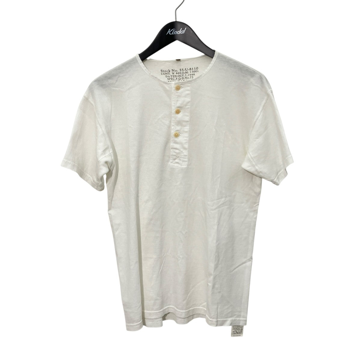 ★美品ナイジェルケーボンヘンリーネックL/Sカットソー48 NIGEL CABOURN(ナイジェルケーボン) ヘンリーネックカットソー