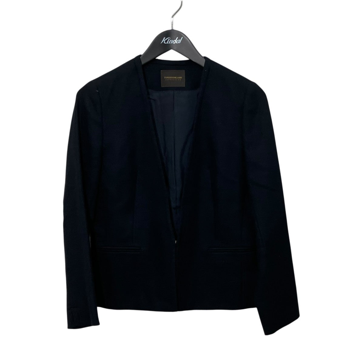 TOMORROWLAND - 【超美品】トゥモローランドコレクション* ノーカラージャケット 濃紺 入学入園 TOMORROW LAND collection(トゥモローランドコレクション) ノーカラー
