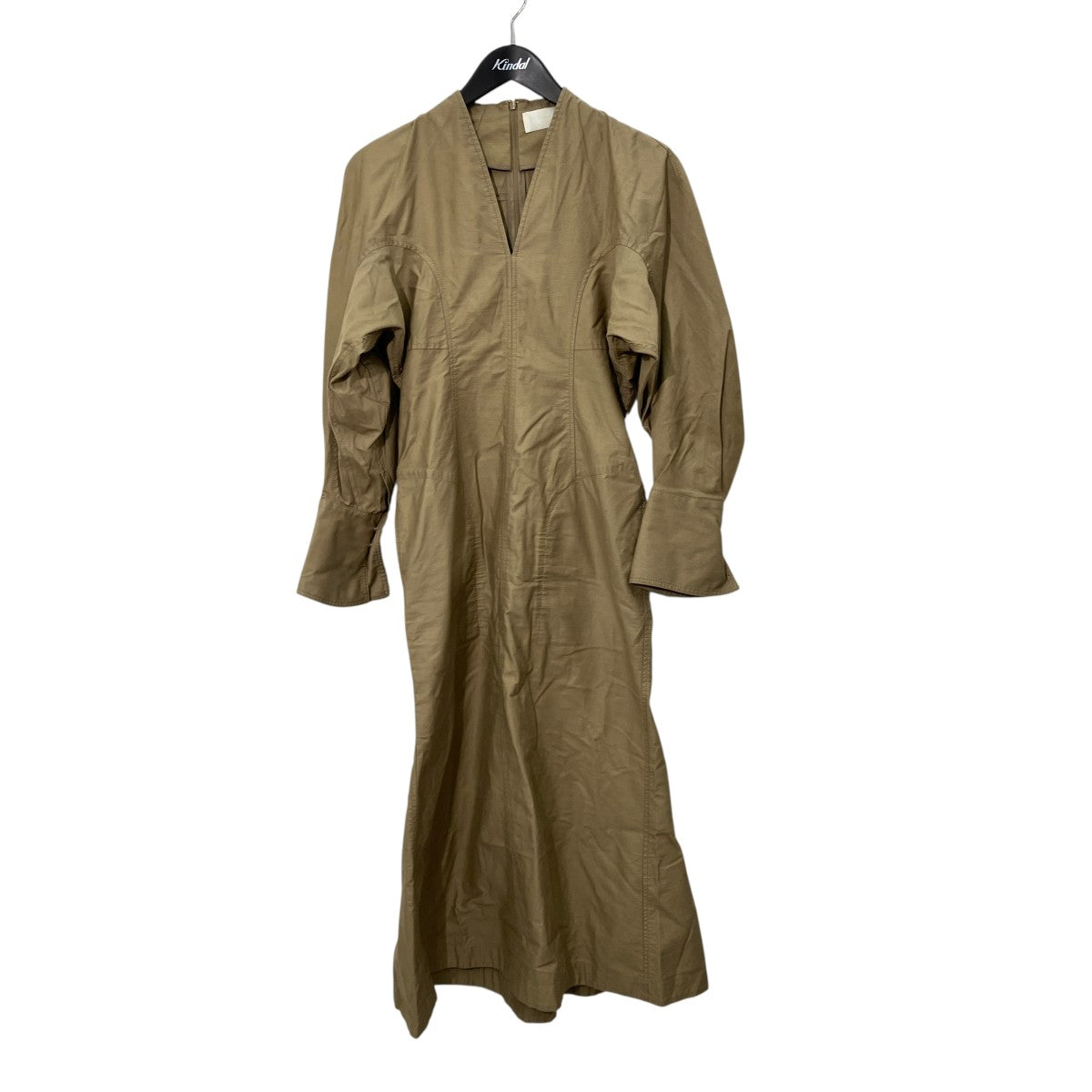 mame kurogouchi(マメクロゴウチ) Military Cotton Deep Neck Dress 