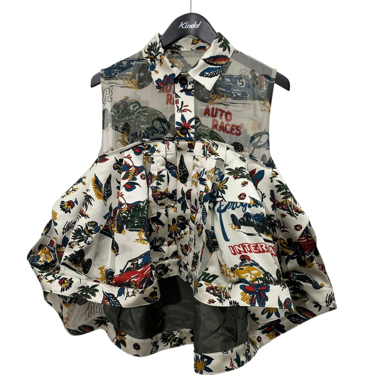 25SSCar Race Tropical Print Shirtノースリーブブラウス25-07727