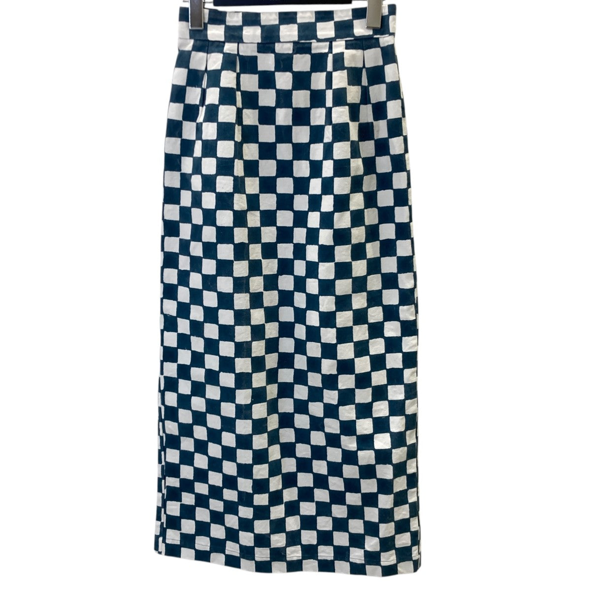 ウォッシュ加工 別注Canvas Skirtチェッカータイトスカート3110500205