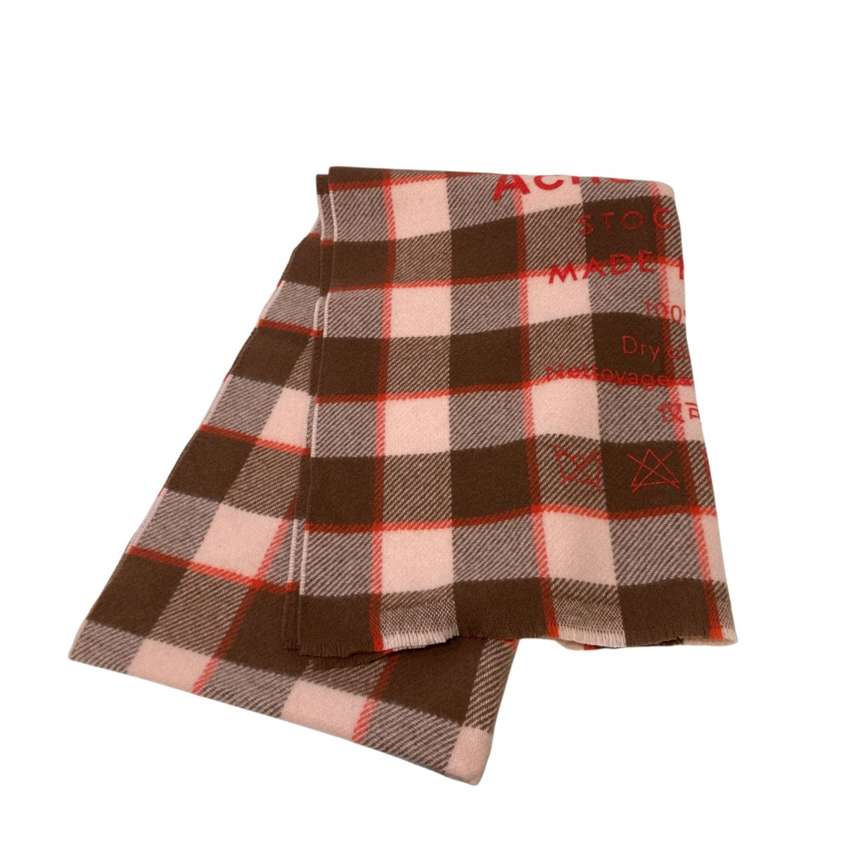 ACNE STUDIOS(アクネストゥディオズ) チェック大判ストール ピンク
