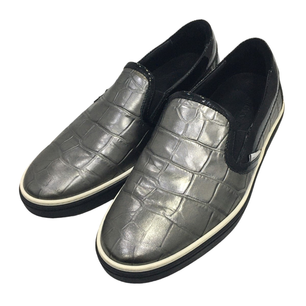 セール在庫【極美品】JIMMY CHOO スリッポン GROVE ブラック(クロコ調) 靴