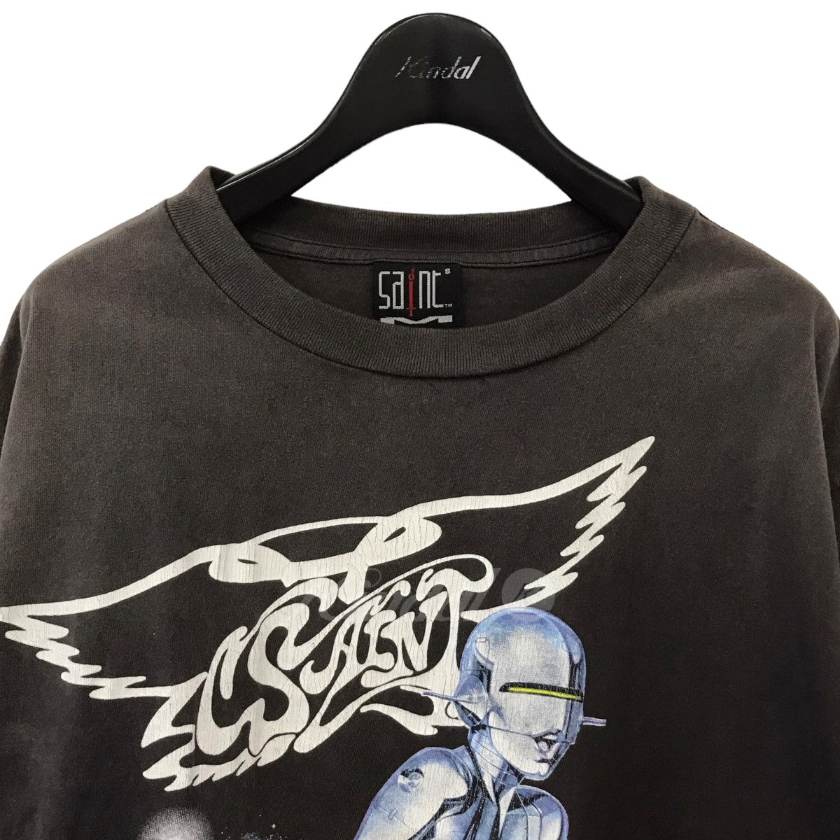 SAINT MICHAEL(セントマイケル) 22SS ×空山基 ヴィンテージ加工セクシーロボットプリントTシャツ