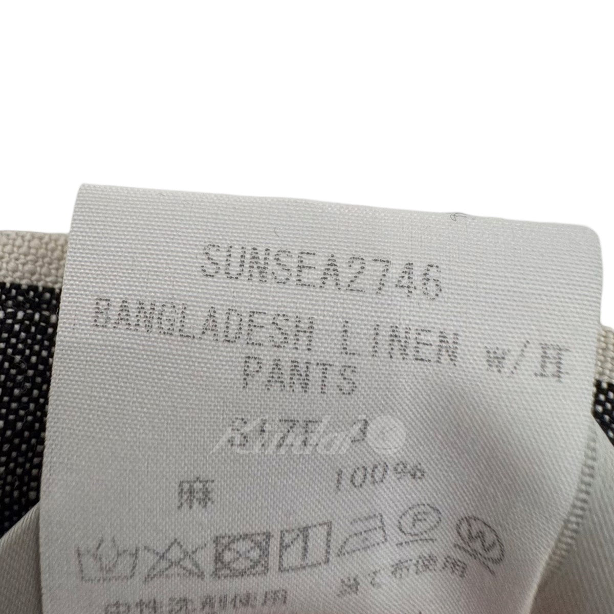 SUNSEA(サンシー) 「BANGLADESH LINEN W／耳 WIDE PANTS」 リネンチェックパンツ