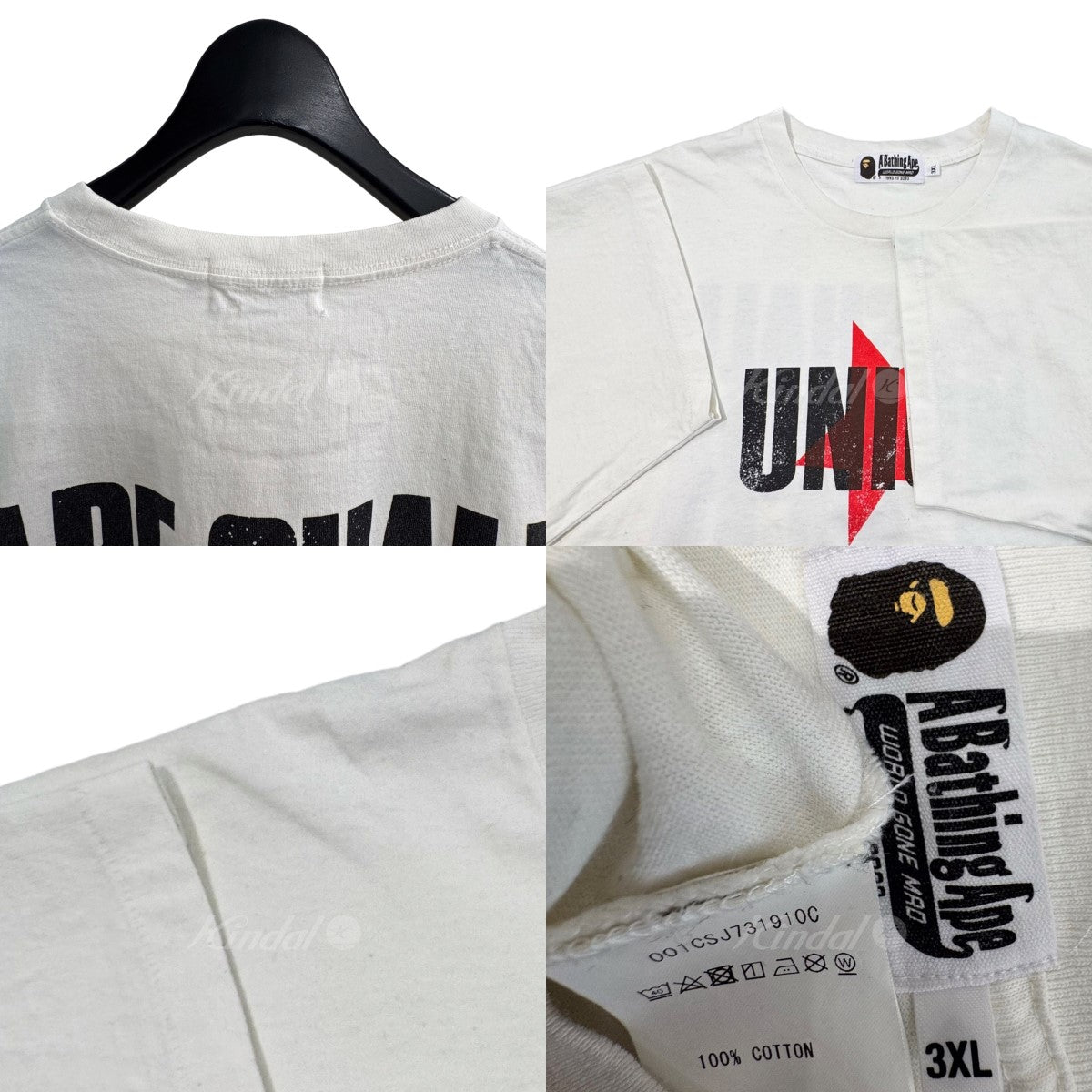 A BATHING APE×UNION(ア ベイシング エイプ ユニオン×UNION) 「Washed STA Tee」 プリントTシャツ
