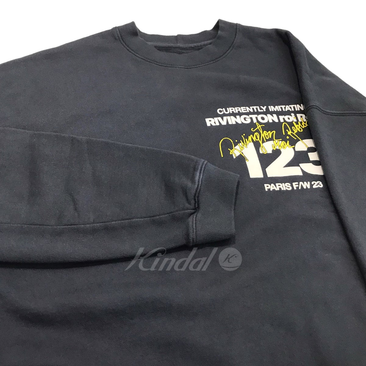 RRR123 Rivington Roi Rebis(リヴィントンロイレビス) 2023AW 「CVA Imitation of Paris CREWNECK」オーバーサイズ ブラック サイズ:2 メンズ スウェット・パーカー 中古・古着