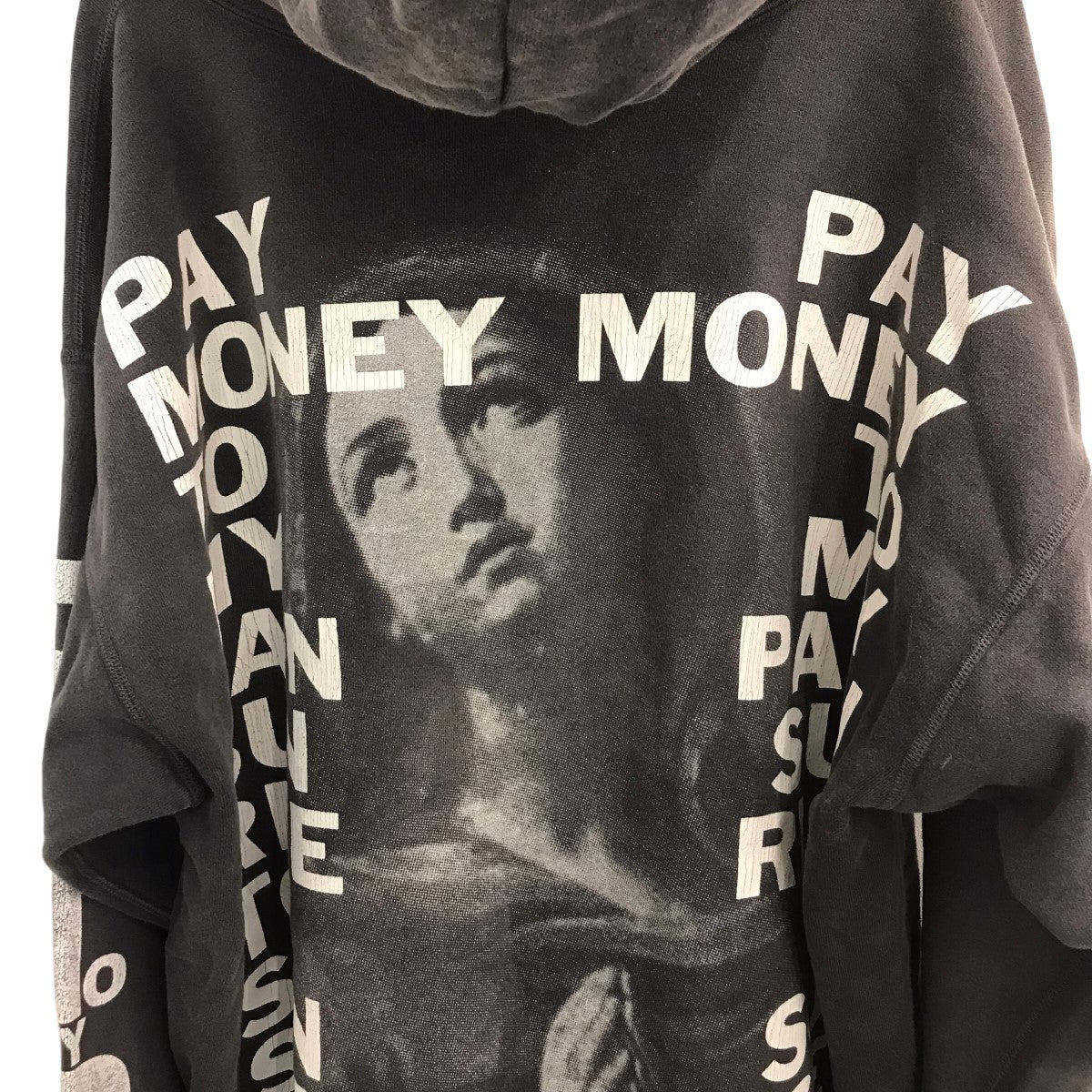 SAINT MICHAEL×Pay money to my pain 2024SS「PTP HOODIE BRND MONEY」ユーズド加工プルオーバー パーカーSM YS8 0000 C51 SM YS8 0000 C51 ダークグレー サイズ XL｜【公式】カインドオルオンライン  ブランド古着・中古通販【kindal】