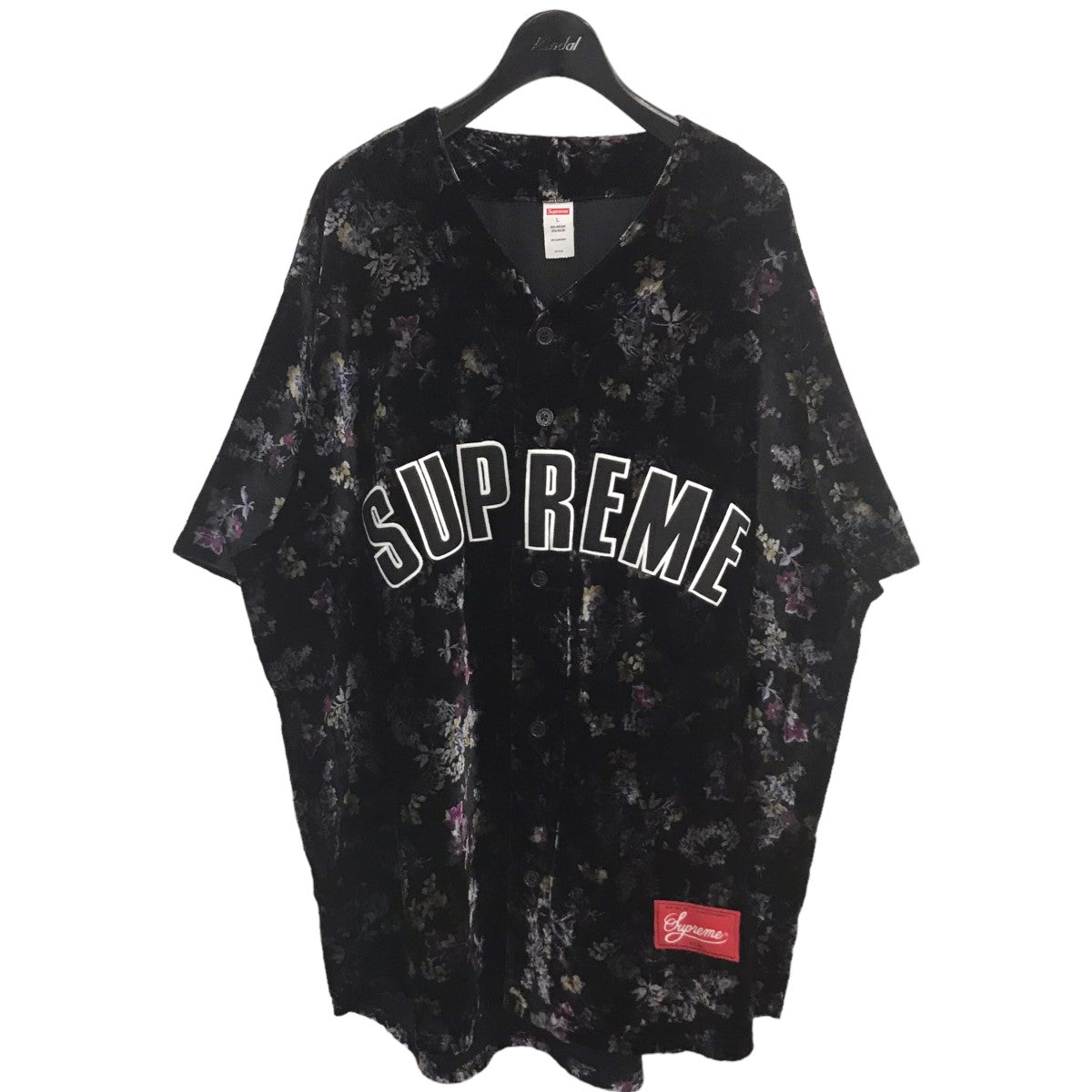 SUPREME(シュプリーム) 2019AW｢Floral Velour Baseball Jersey Short｣シャツ ブラック サイズ  14｜【公式】カインドオルオンライン ブランド古着・中古通販【kindal】