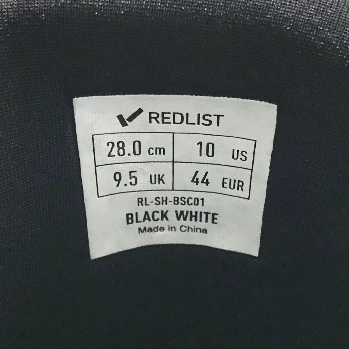 REDLIST(レッドリスト) 「BLACK WHITE」ローカットスニーカーRL SH BSC01 RL SH BSC01 ブラック×ホワイト  サイズ 28cm｜【公式】カインドオルオンライン ブランド古着・中古通販【kindal】