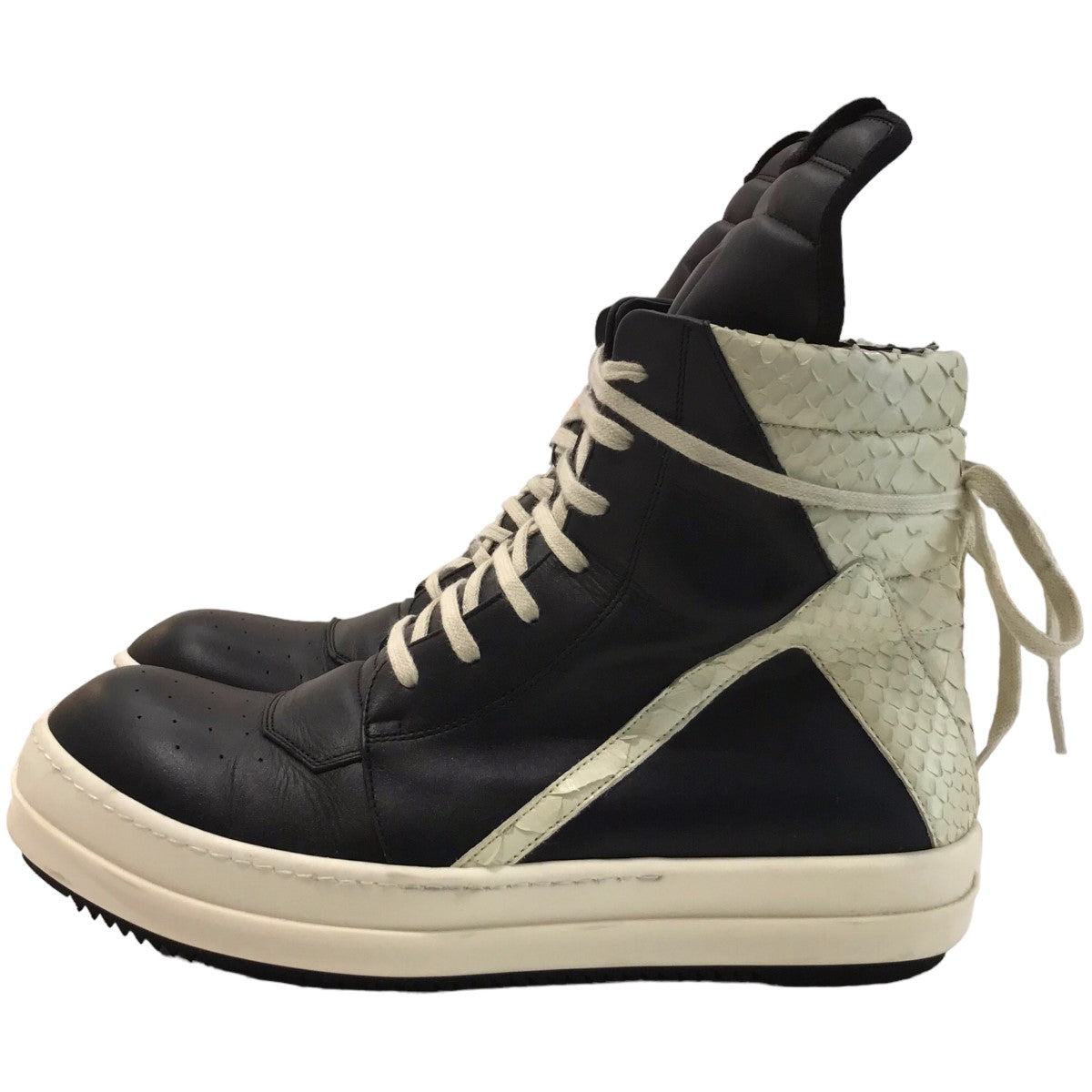 RICK OWENS(リックオウエンス) 「GEOBASKET ジオバスケット」パイソン切替ハイカットスニーカーRU01C4894LPOLRY