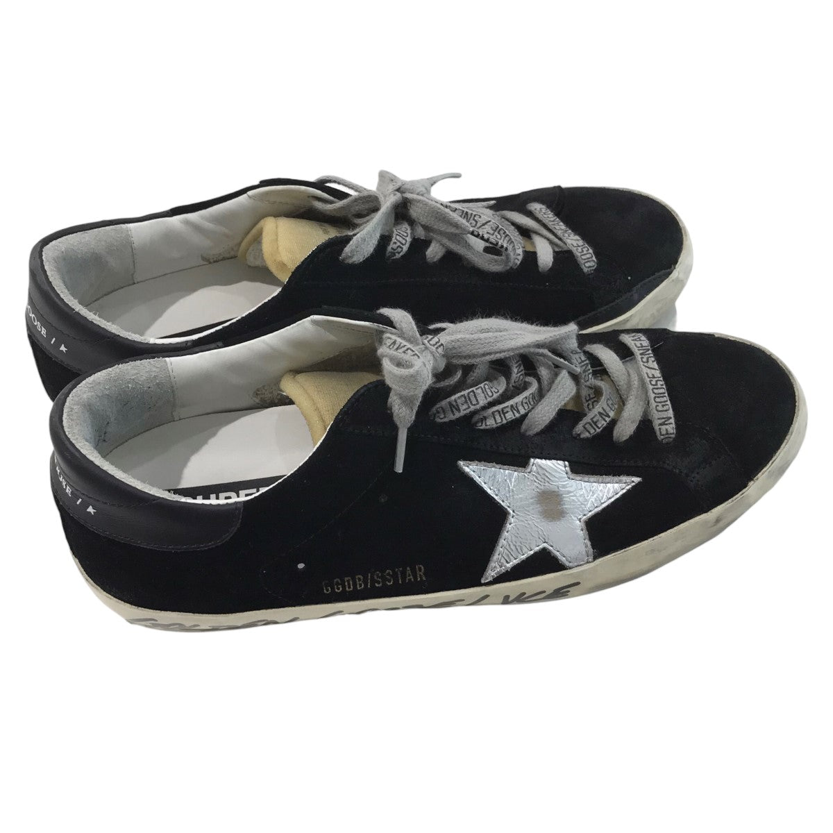 GOLDEN GOOSE(ゴールデングース) SUPER-STARヴィンテージ加工スウェードローカットスニーカー ブラック サイズ  16｜【公式】カインドオルオンライン ブランド古着・中古通販【kindal】