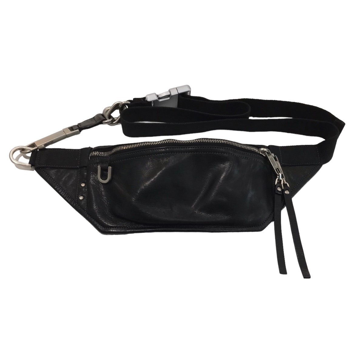 リックオウエンスのGEO BUMBAG レザーバムバックです。 RICK OWENS バッグ 古着・中古アイテム