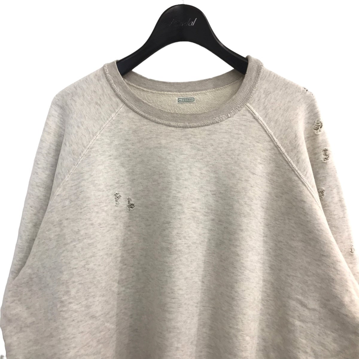 A．PRESSE(アプレッセ) 2022SS「Vintage Washed Sweat Shirt」ヴィンテージ加工スウェット22SAP 05 02M