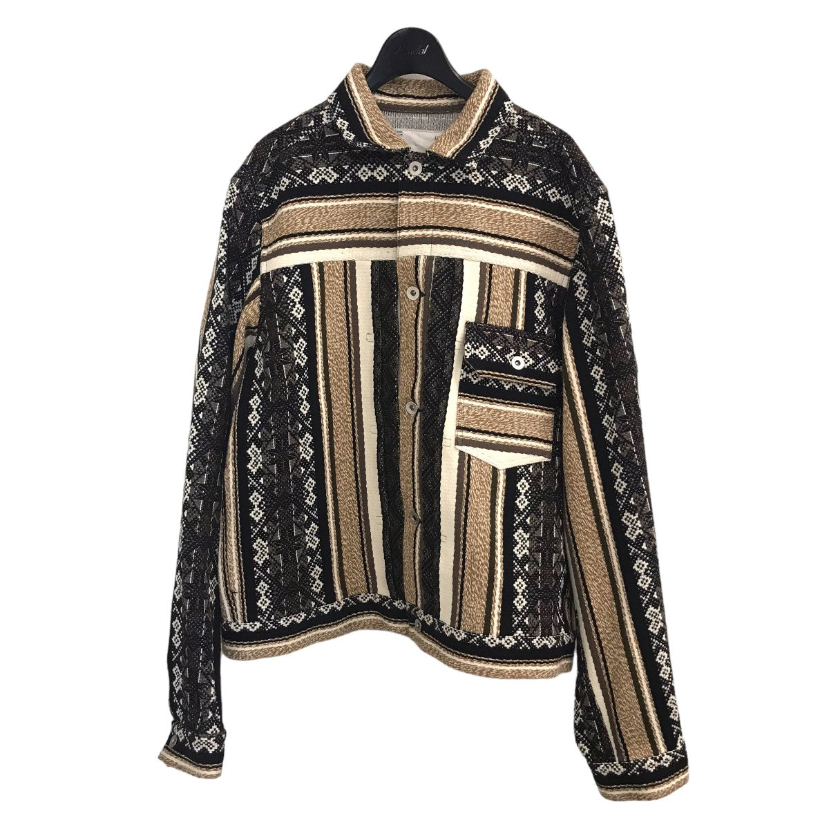 sacai(サカイ) 「Rug Jacquard Jacket」ラグジャガードジャケット ベージュマルチ サイズ  表記無し｜【公式】カインドオルオンライン ブランド古着・中古通販【kindal】