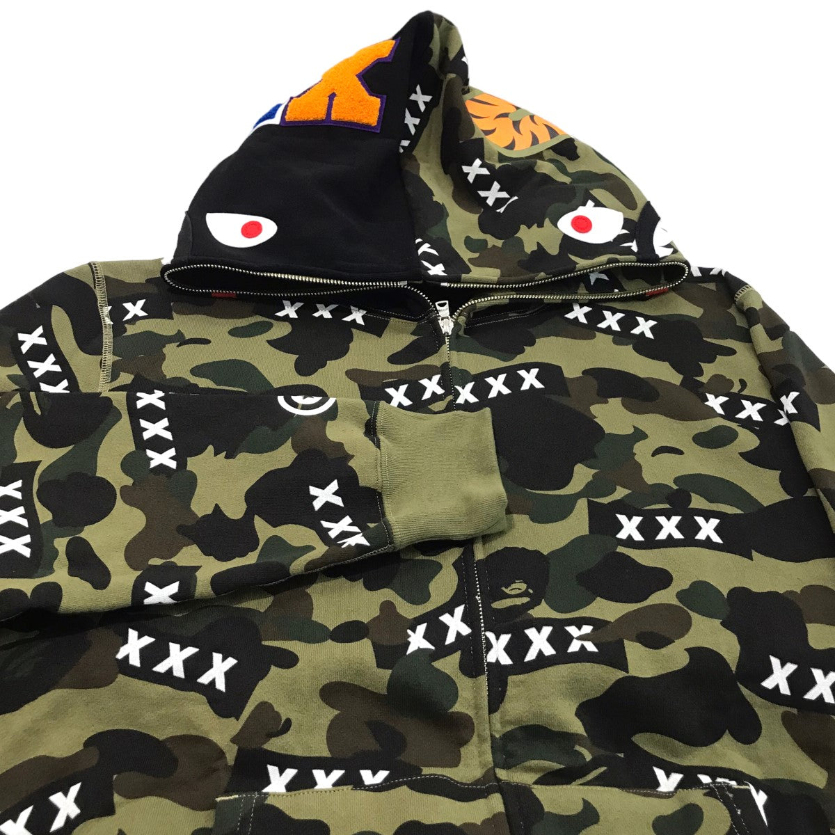 A BATHING APE×GOD SELECTION XXX(アベイシングエイプ×ゴッドセレクショントリプルエックス) 「SHARK FULL  ZIP HOODIE」シャークフルジップパーカー001ZPK231904C