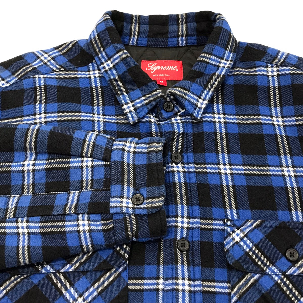 Supreme(シュプリーム) 19AW「Arc Logo Quilted Flannel Shirt」アーチロゴフランネルチェックシャツ ブラック  サイズ 18｜【公式】カインドオルオンライン ブランド古着・中古通販【kindal】