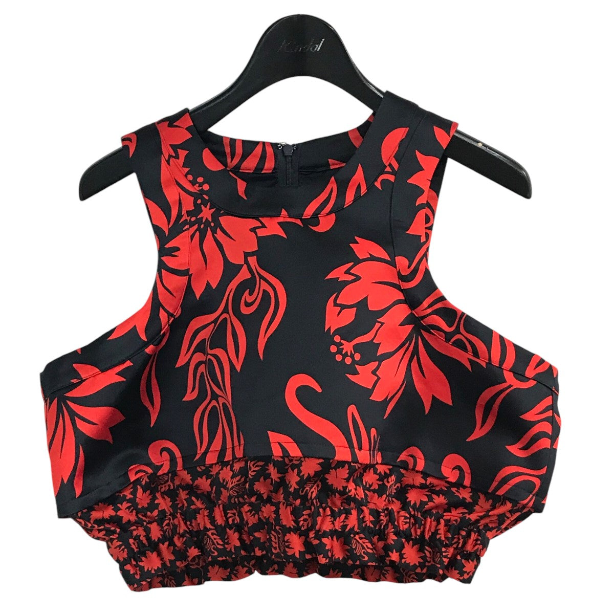【値下げ】sacai 「 Floral Print Cropped Tank Top」 フローラルプリントクロップドタンクトップ SAMPLE品 ネイビー×レッド サイズ：表記無し (渋谷神南店) 8001000819960_1.jpg?v=