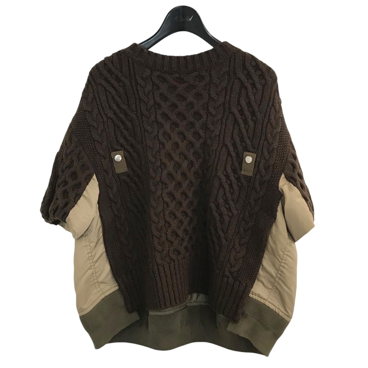 23AW 「Nylon Twill Mix Knit Pullover」 ドッキングニット