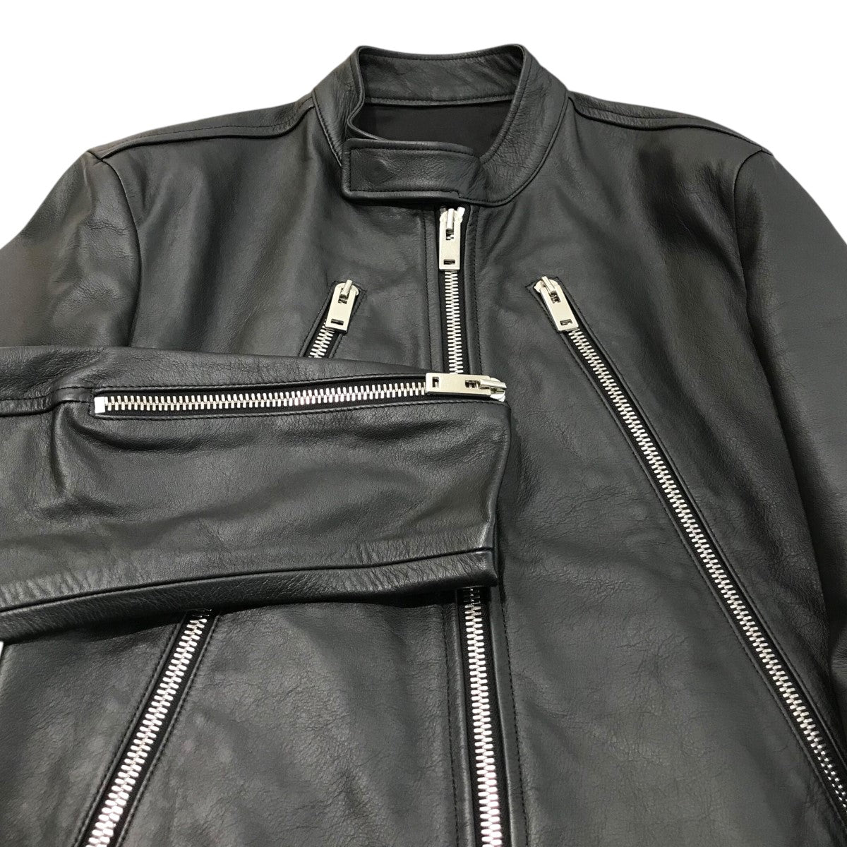 Martin Margiela14(マルタン・マルジェラ14) 15AW「5-ZIP LEATHER JACKET」八の字レザーライダースジャケットS30AM0322  S30AM0322 ブラック サイズ 44｜【公式】カインドオルオンライン ブランド古着・中古通販【kindal】