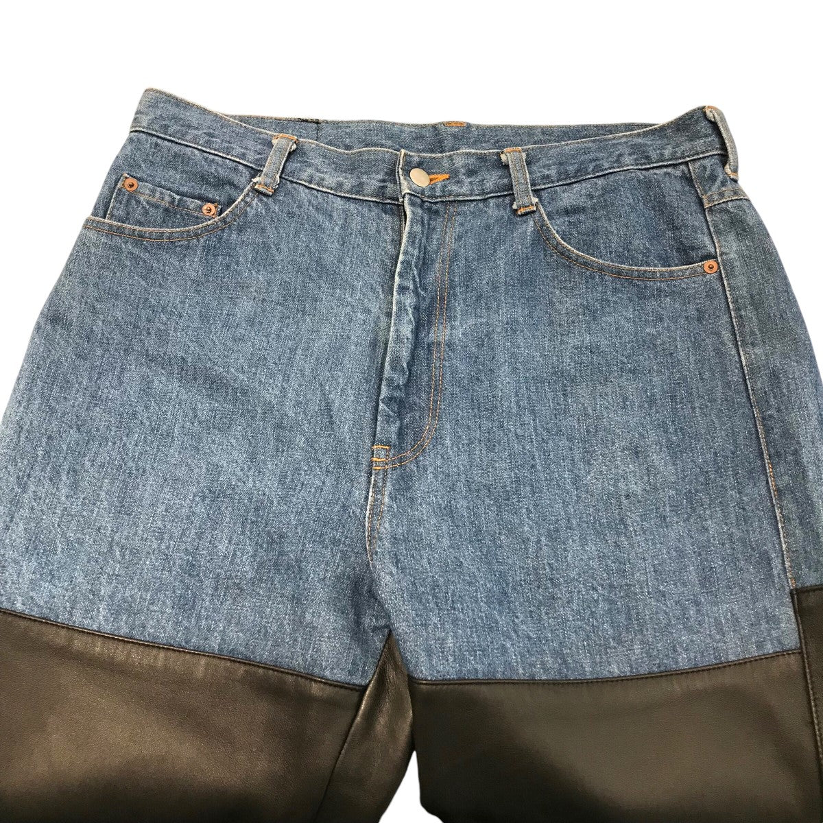 stein(シュタイン) 「Leather Combination Denim JEANS」レザーコンビデニムパンツST 362 サイズ:M メンズ パンツ 中古・古着