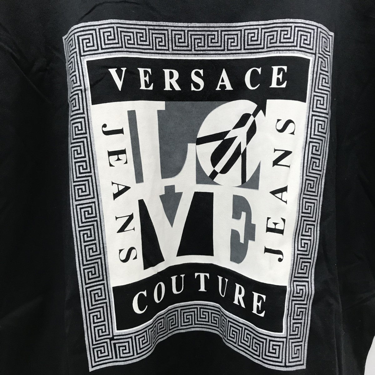 【入手困難☆VERSACE JEANS】黒　プリントTシャツ サイズS Versace Jeans Couture Screen-Printed Logo Crewneck T-Shirt