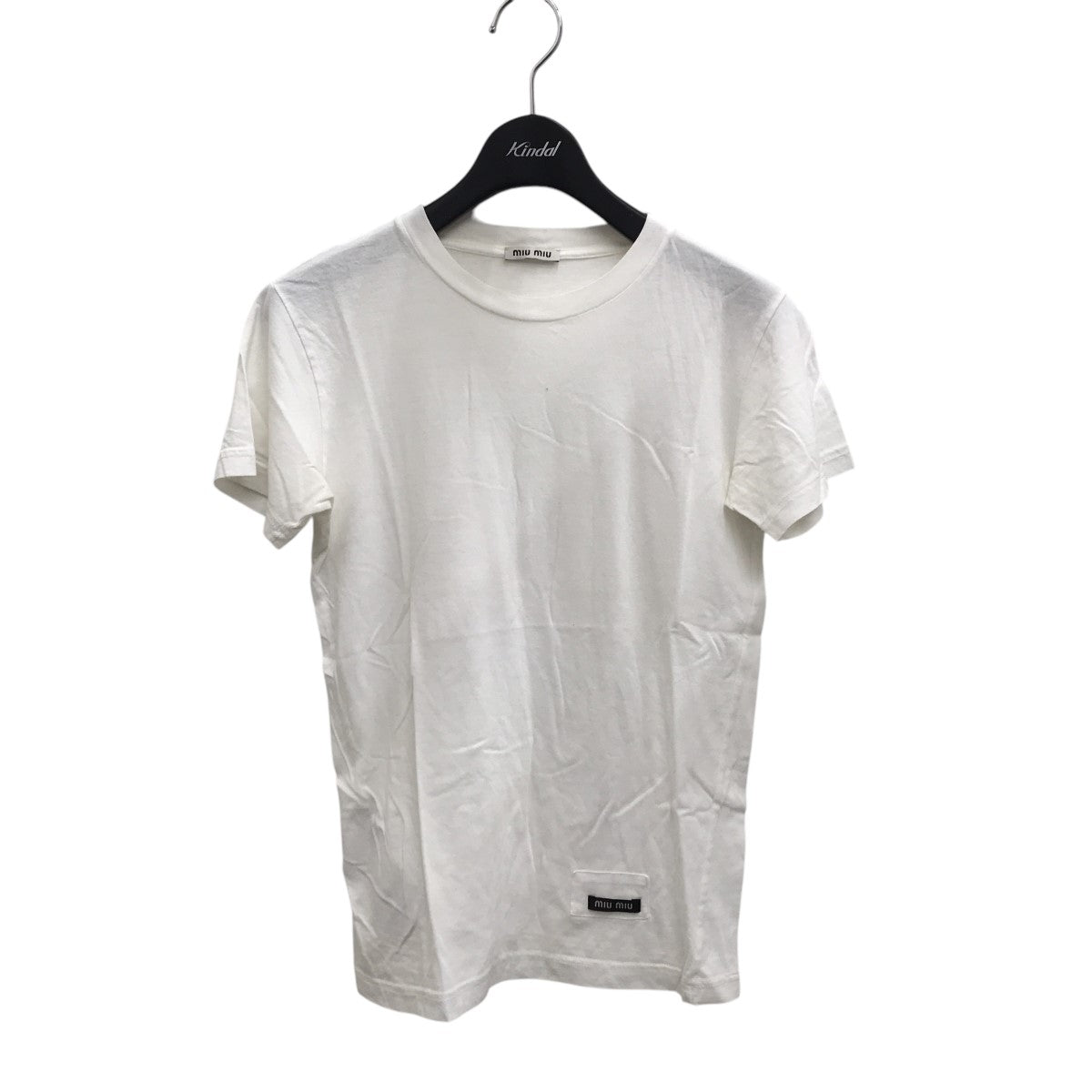 MIU MIU(ミュウミュウ) タグTシャツMJE12 MJE12 ホワイト サイズ