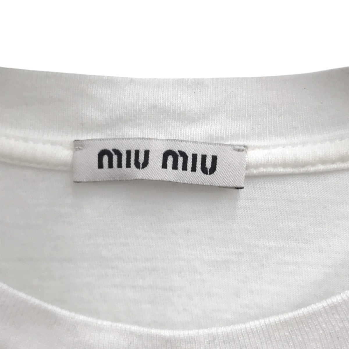 miu miu ホワイト Tシャツ 新品タグ付き ホワイト シームレス Tシャツ | Miu Miu