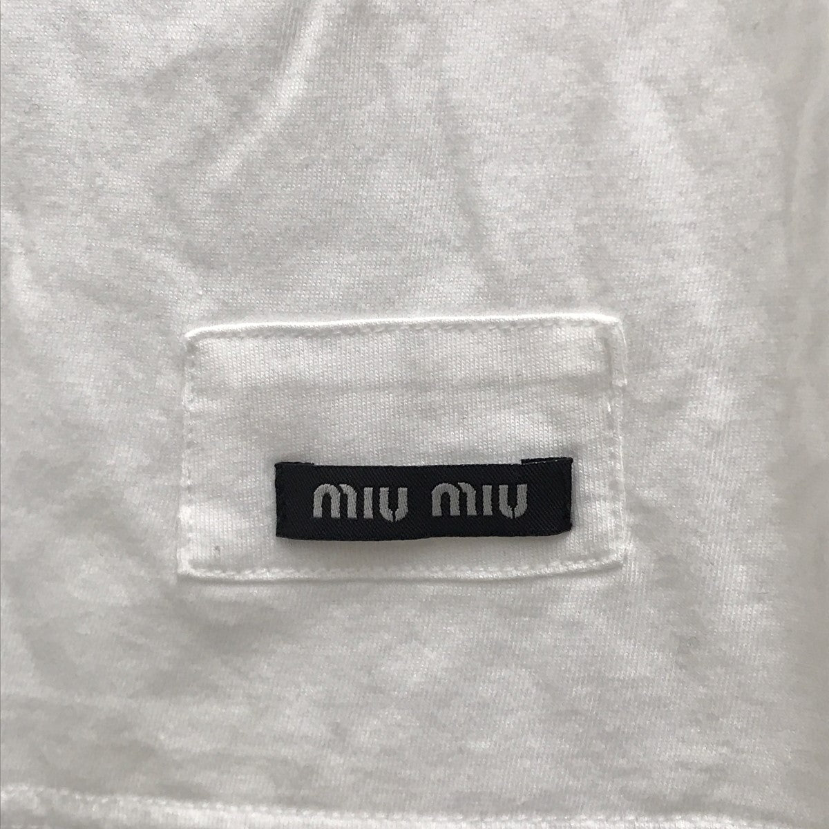 MIU MIU(ミュウミュウ) タグTシャツMJE12 MJE12 ホワイト サイズ