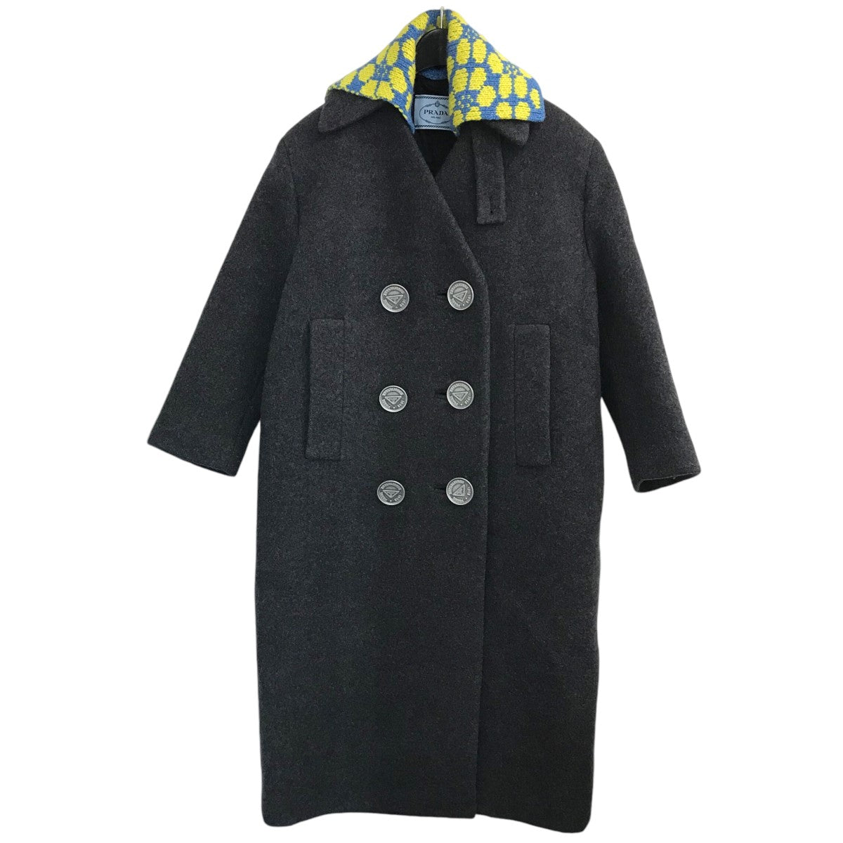 プラダのニットつけ襟カシミヤロングコート P679OLです。 PRADA アウター 古着・中古アイテム