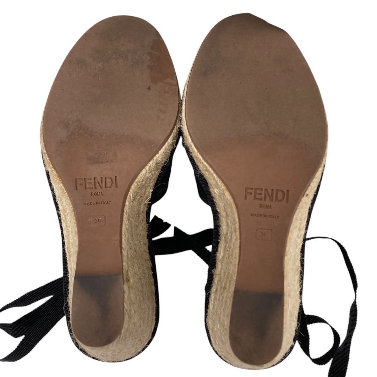 FENDI(フェンディ) ウェッジソールエスパドリーユ ブラック