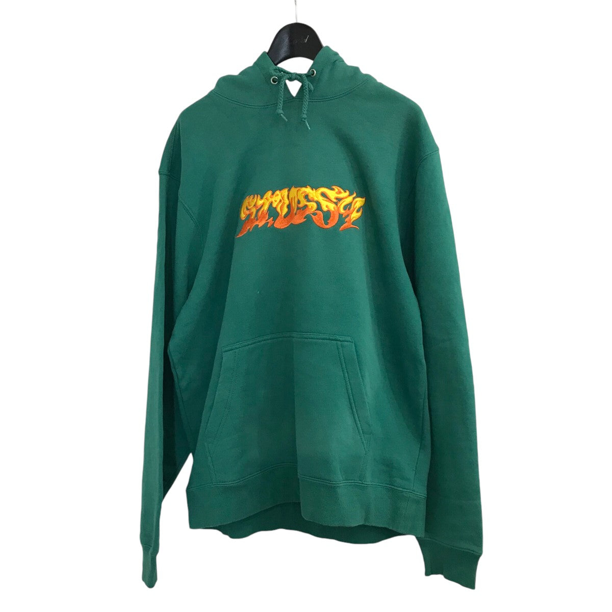 stussy(ステューシー) 「FIRE HOODIE」ファイヤーロゴ刺繍プルオーバーパーカー118394 118394 グリーン サイズ  M｜【公式】カインドオルオンライン ブランド古着・中古通販【kindal】