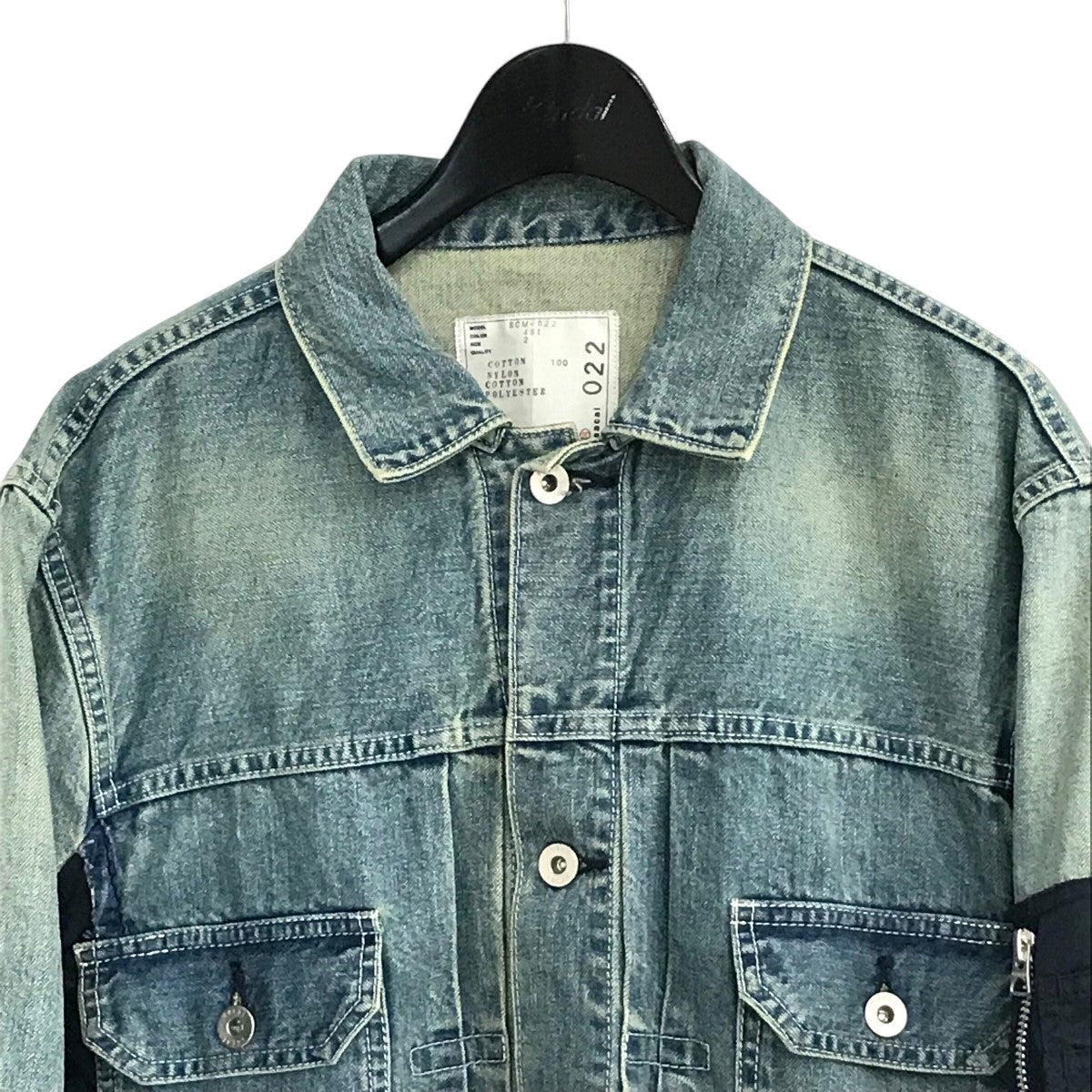 sacai(サカイ) 「Denim x MA-1 Jacket」ドッキングデニムジャケットSCM 022 SCM 022 インディゴ サイズ  2｜【公式】カインドオルオンライン ブランド古着・中古通販【kindal】