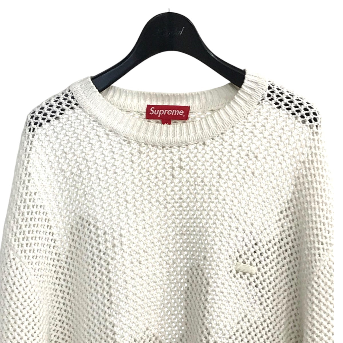 Supreme(シュプリーム) 「Open Knit Small Box Sweater」スモールボックスロゴメッシュニット ホワイト サイズ  M｜【公式】カインドオルオンライン ブランド古着・中古通販【kindal】