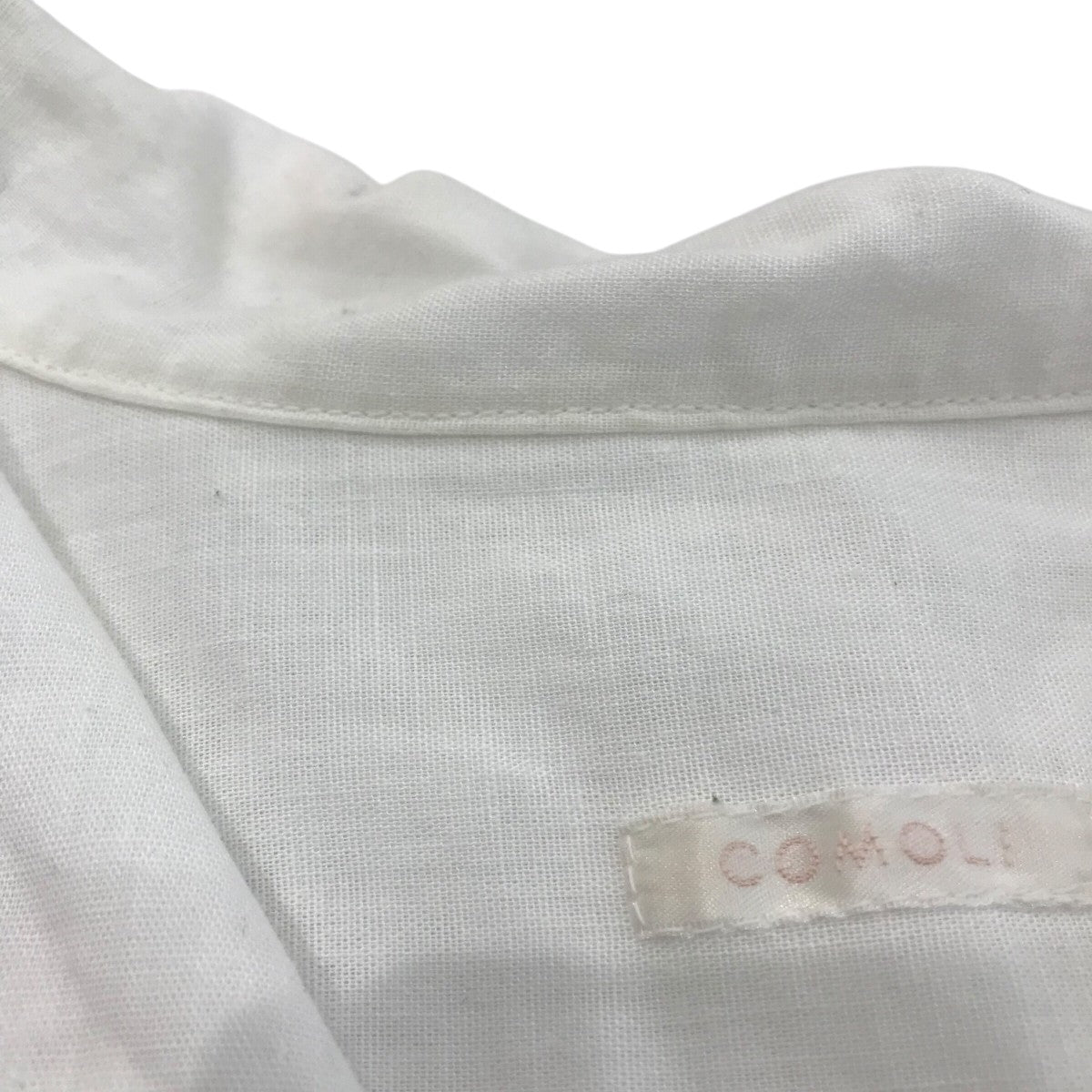 COMOLI コモリ ベタシャン スキッパー半袖シャツ ホワイト 1 COMOLI (コモリ) ベタシャン スキッパー半袖シャツ