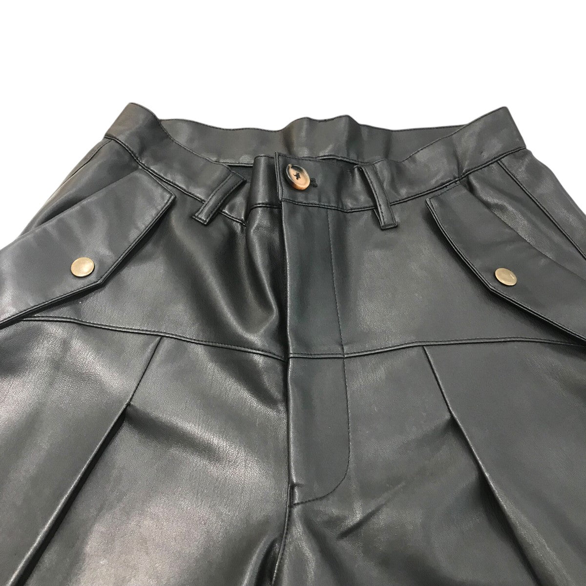 seyto(セイト) 「Vintage Like Leather Flare Pants」フェイク