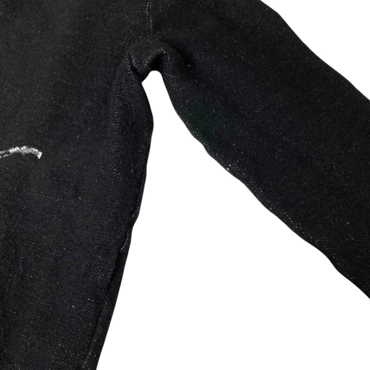 【値下げ】Y’s FLOWER W JACQUARD WRINKLE BASIC PULLOVER クルーネックニット ブラック サイズ：2 (EC) Y's(ワイズ) FLOWER W JACQUARD WRINKLE BASIC PULLOVER クルー