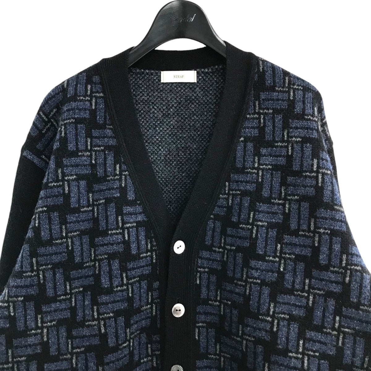 STEAF(スティーフ) 総柄カーディガンS23AW K03 S23AW K03 ブラック