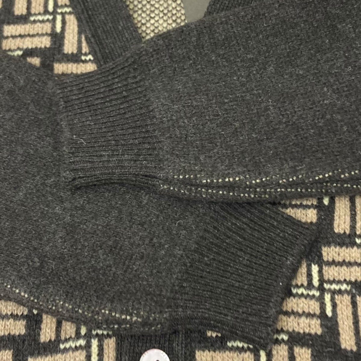 STEAF(スティーフ) 総柄カーディガン S23AW-K03 ブラウン×ベージュ