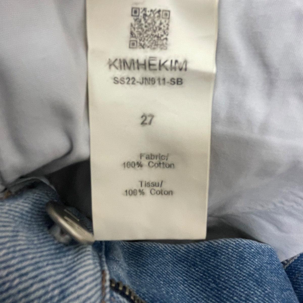 希少 kimhekim ハーフパンツ Lサイズ KIMHEKIM(キムヘキム) デニムハーフパンツ インディゴ サイズ 27