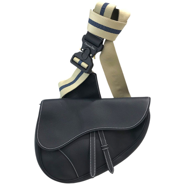 DIOR(ディオール) 「Saddle」グレインドカーフサドルバッグ - ネイビー
