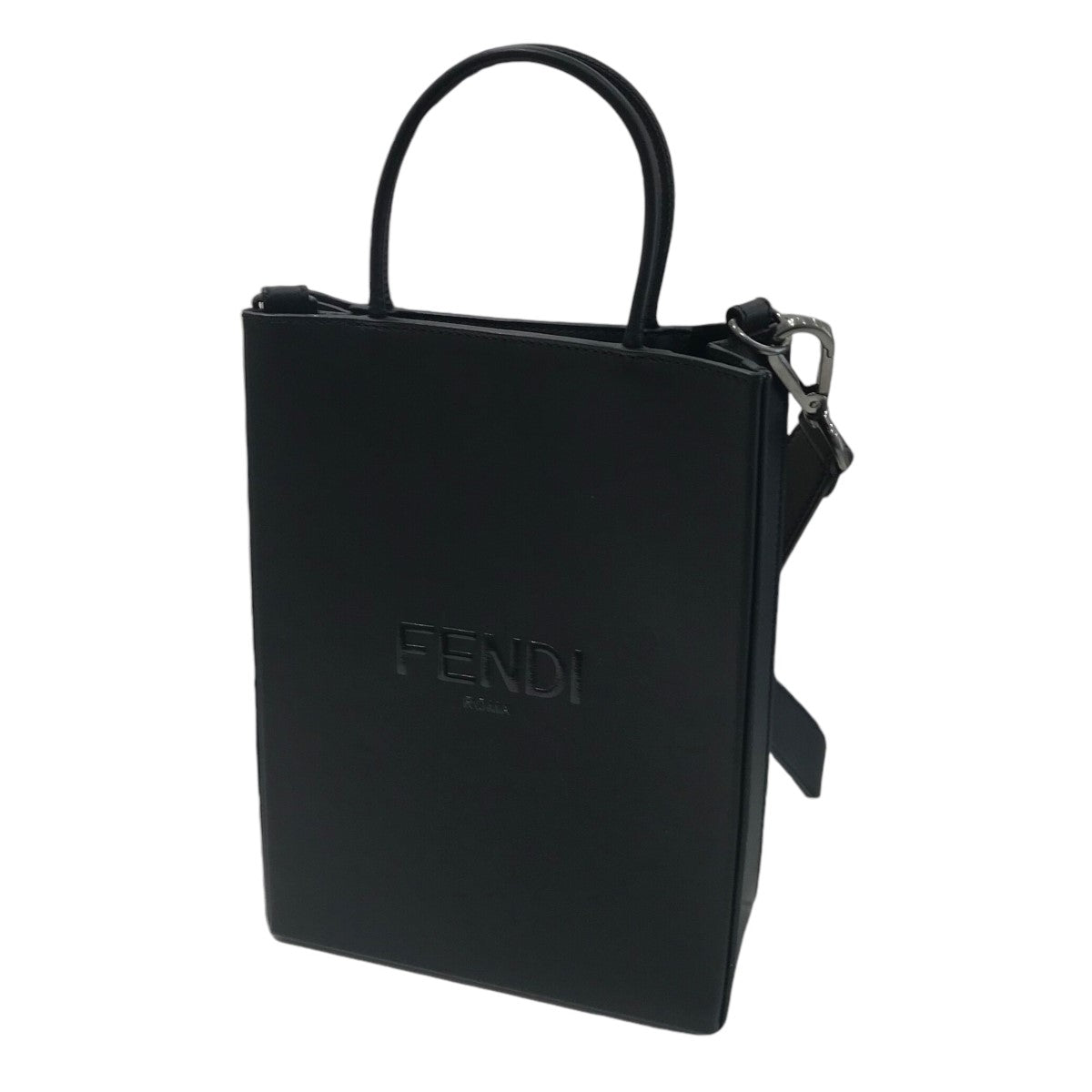 Fendi Shadow Diagonal Clutch Leather Black | Fendi